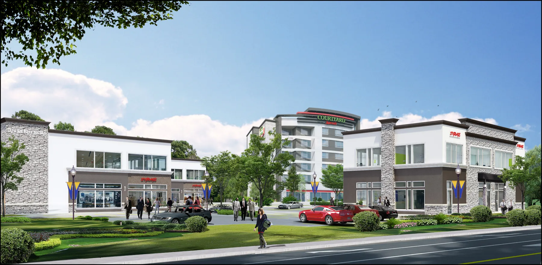Rendering of the delivered two-storey office buildings delivered in Mississauga