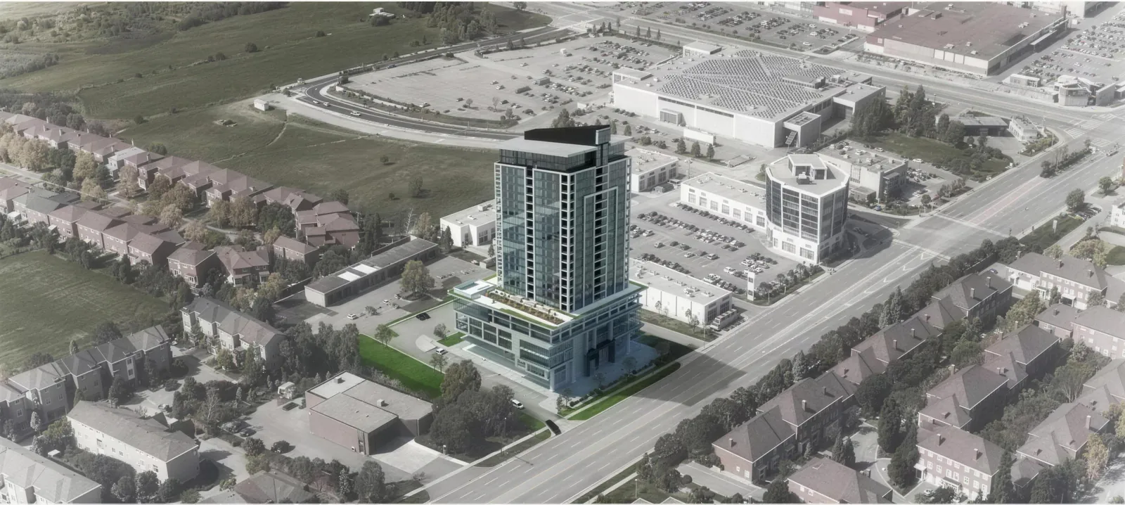 Application rendering of the proposed 40-storey mixed-use tower in Brampton