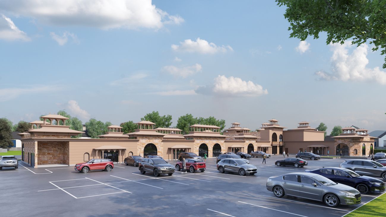 Rendering of a two-storey neighbourhood retail plaza on Countryside Drive, Brampton